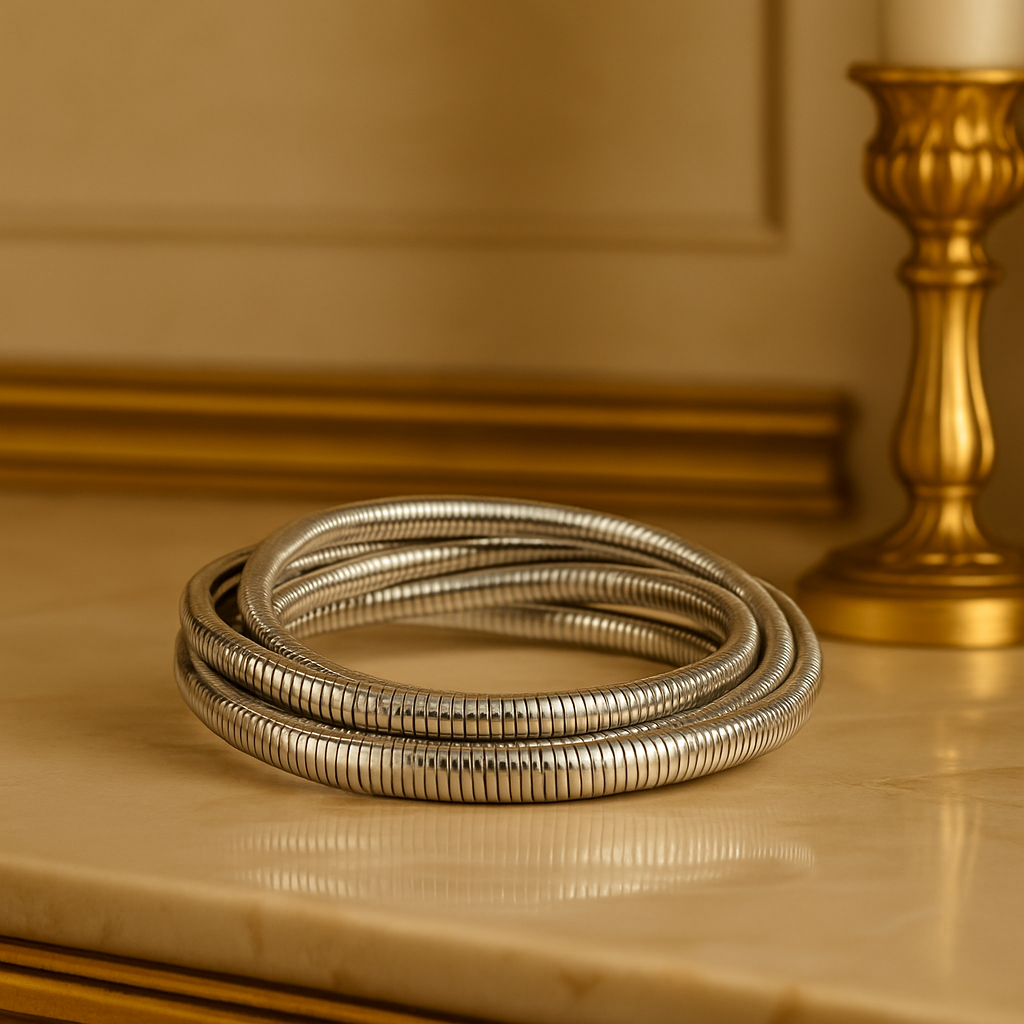 Silver Coil Stack Bracelet