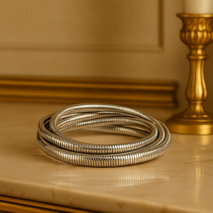 Silver Coil Stack Bracelet