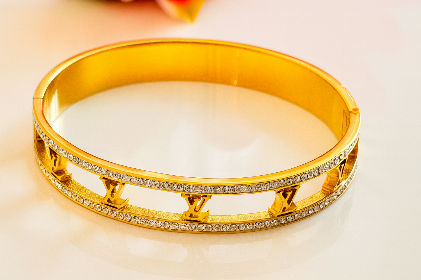 Crystal Rail Openwork Bangle