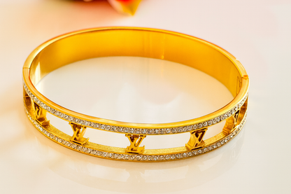 Crystal Rail Openwork Bangle