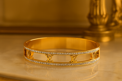 Crystal Rail Openwork Bangle