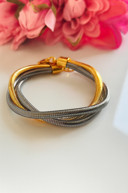Dual Tone Layered Bracelet