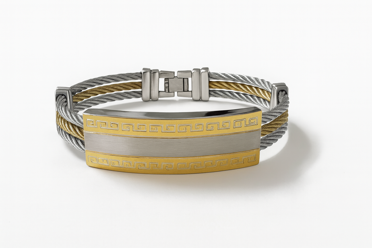 Dual-Tone Cable Steel Bracelet