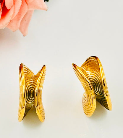 Spiral Steel Hoop Earrings