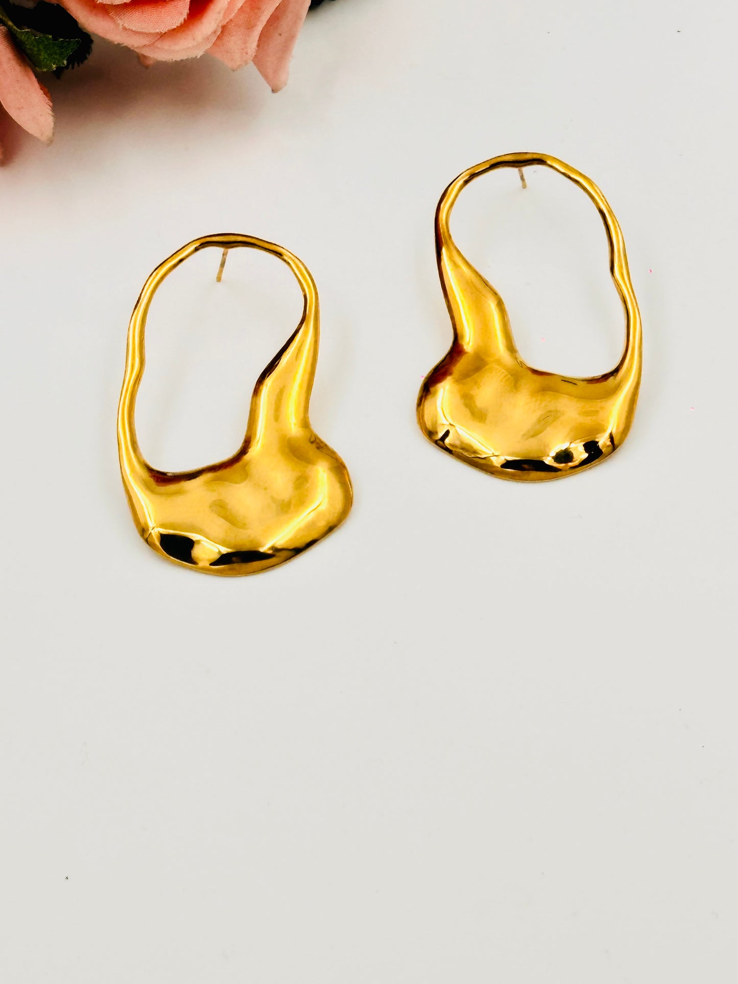 Chunky Steel Hoop Earrings