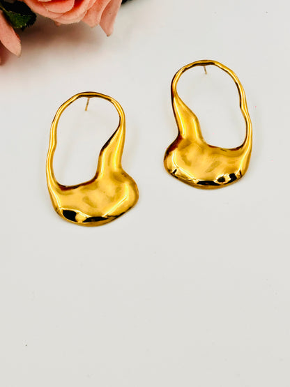 Chunky Steel Hoop Earrings