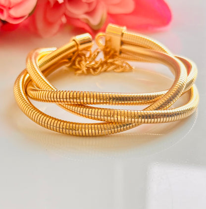 Chunky Layered Gold Bracelet