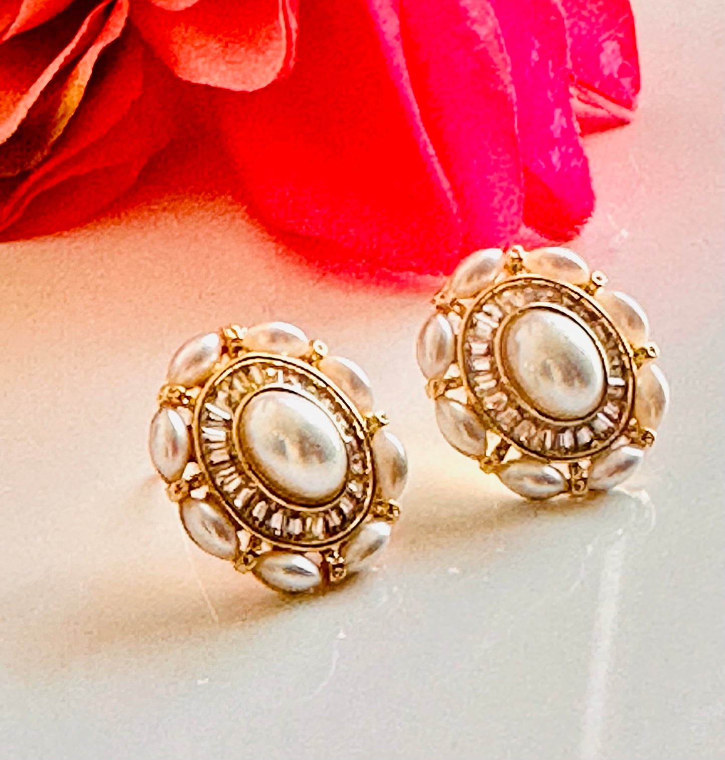 Pearl Gold Stud Earrings