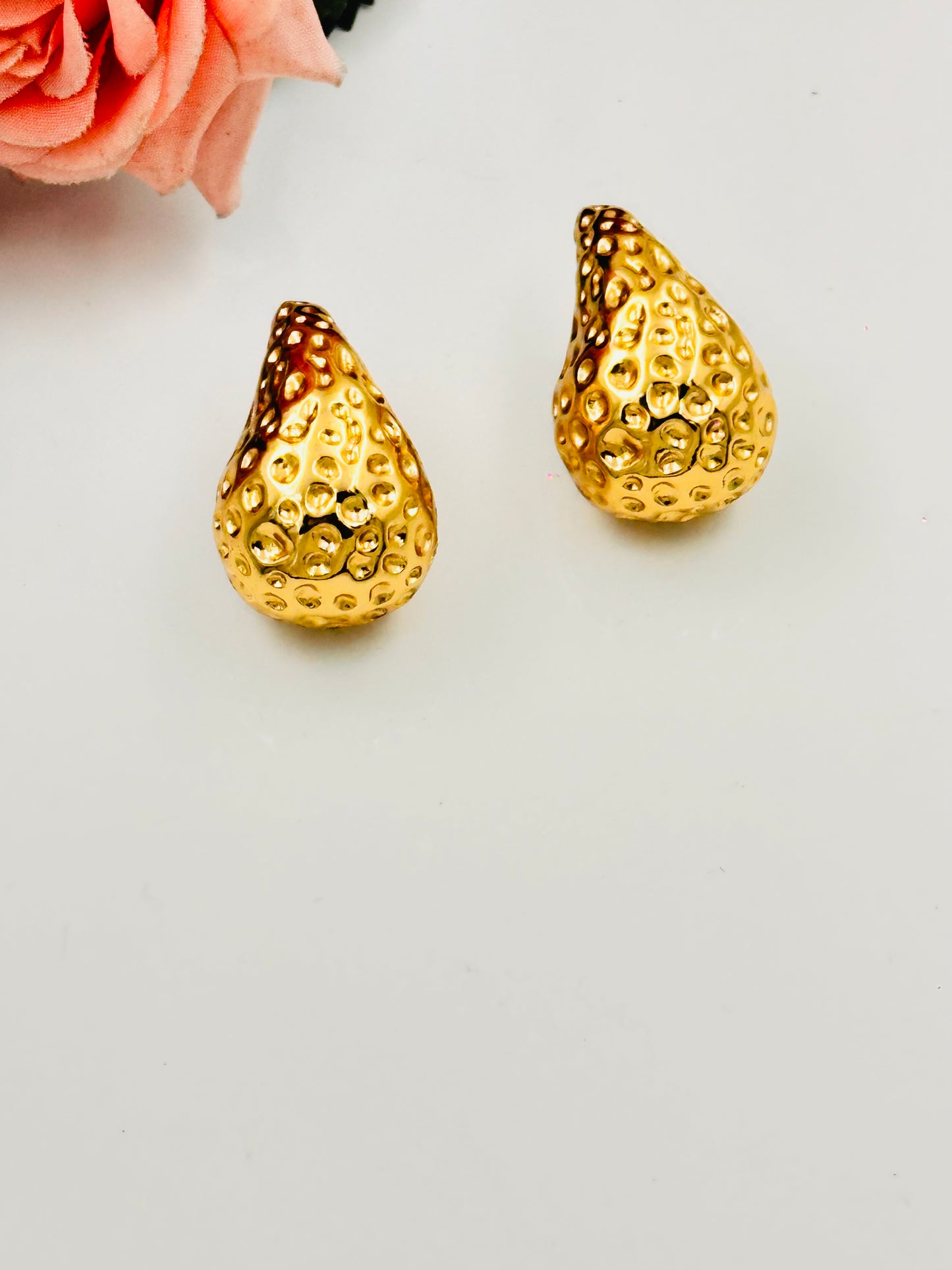 Golden Glow Steel Earrings