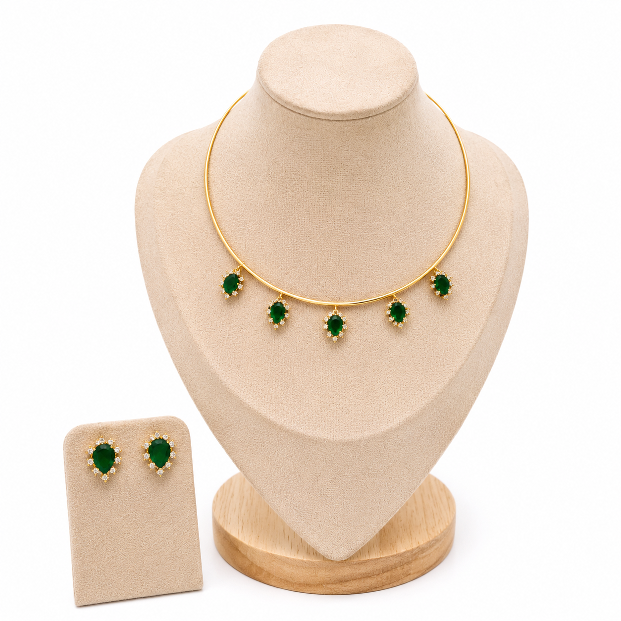 Green Stone Necklace Set