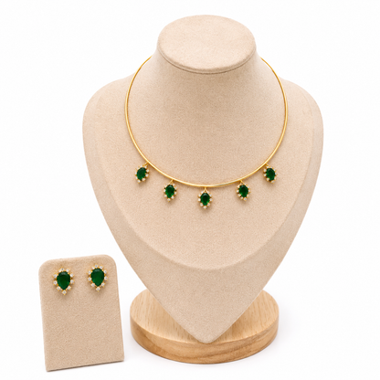 Green Stone Necklace Set