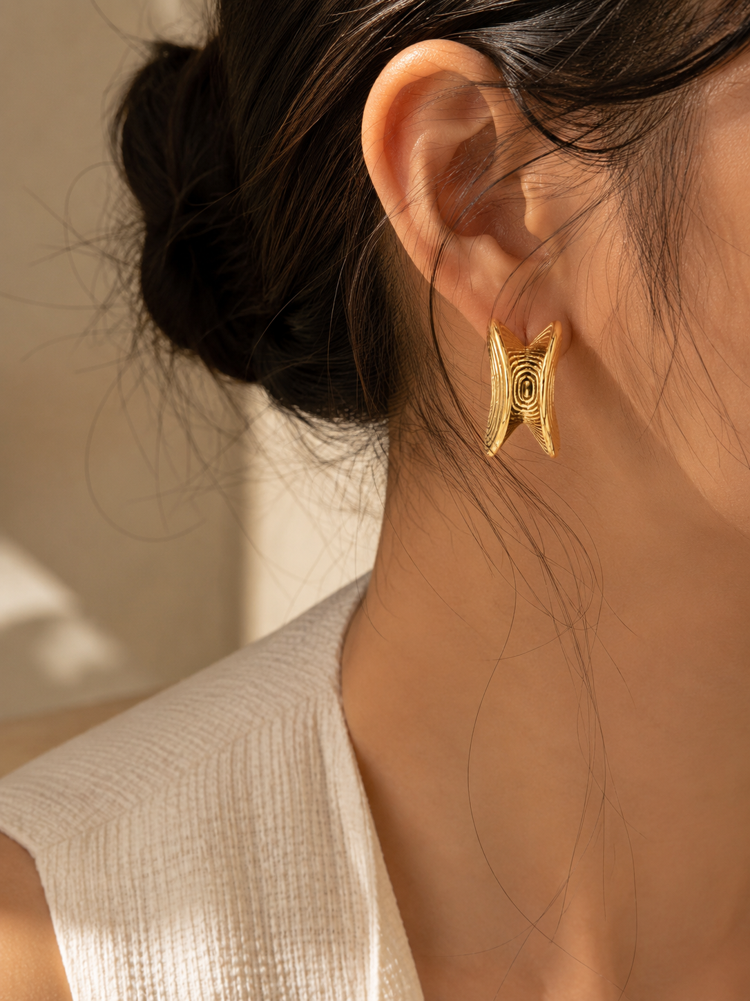 Spiral Steel Hoop Earrings