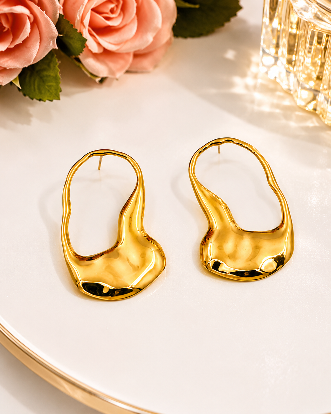 Chunky Steel Hoop Earrings