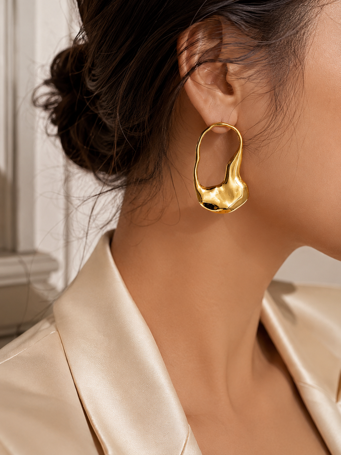 Chunky Steel Hoop Earrings