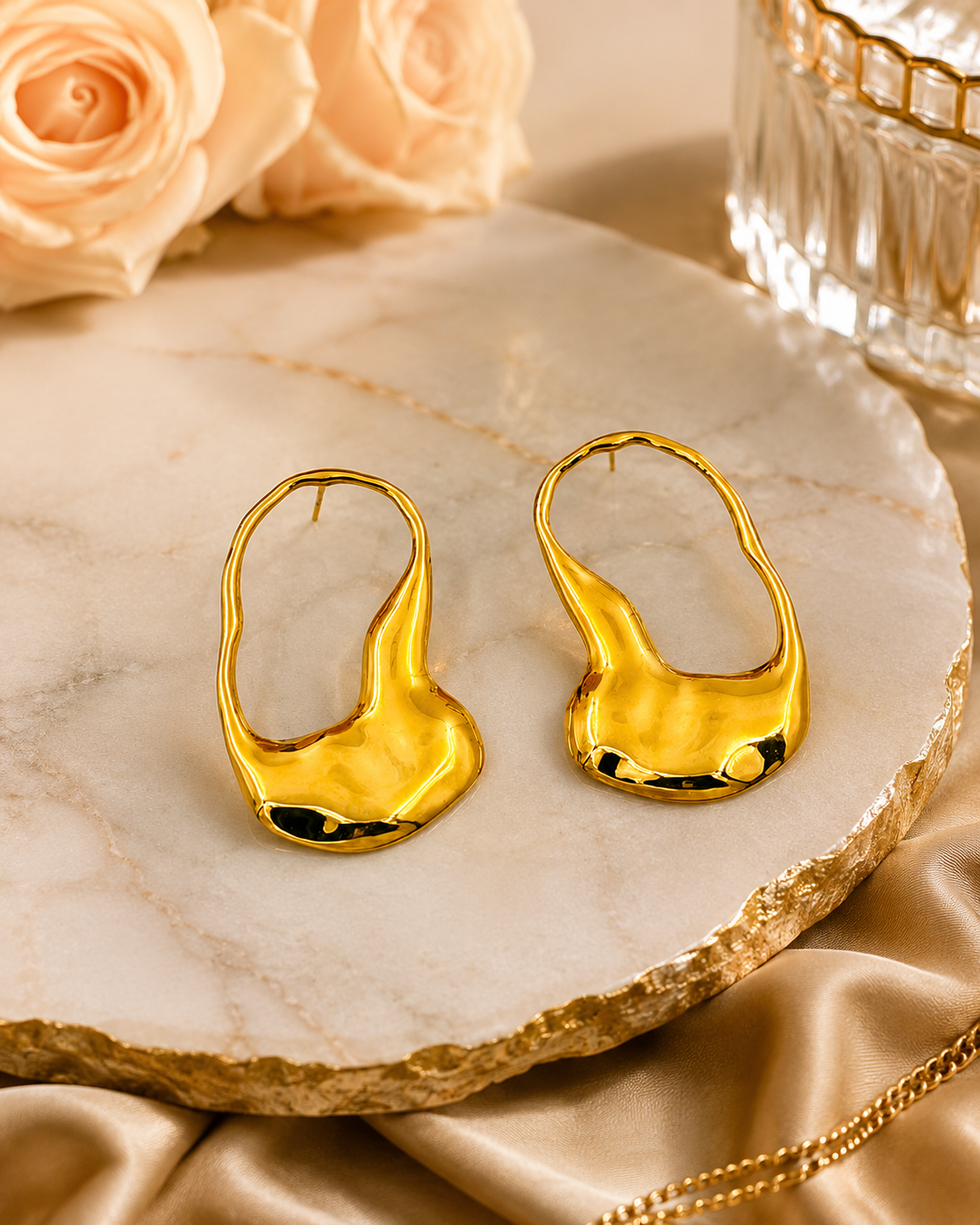 Chunky Steel Hoop Earrings