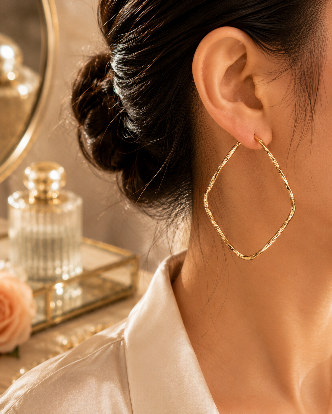 Square Steel Hoop Earrings
