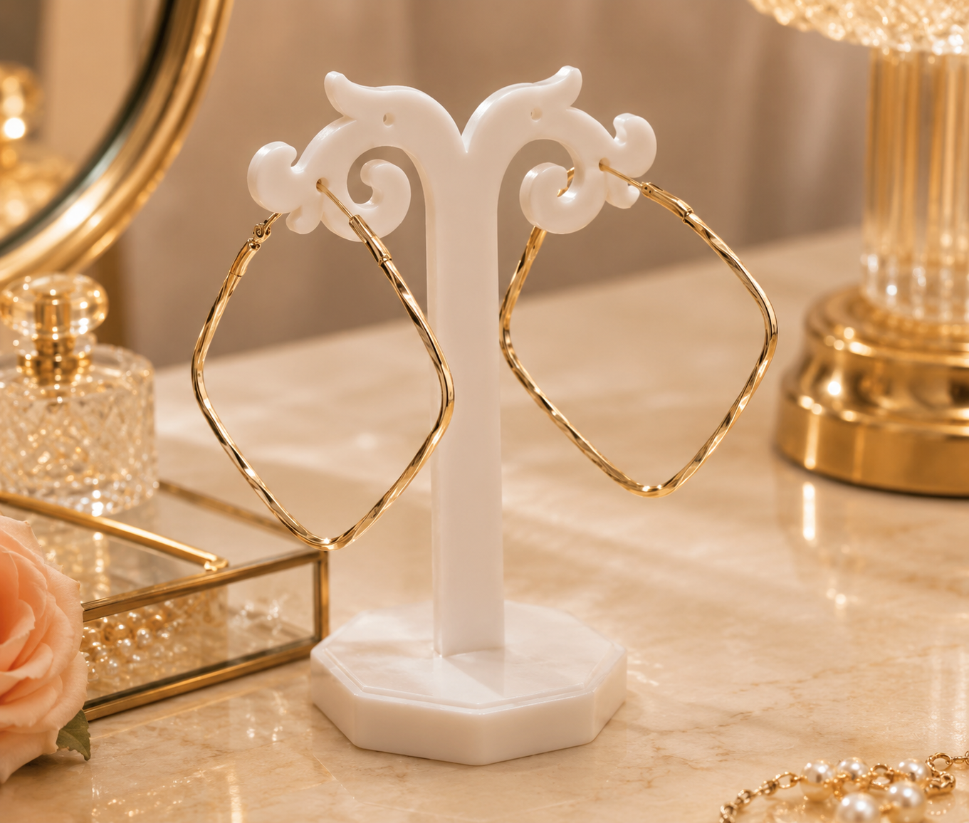 Square Steel Hoop Earrings