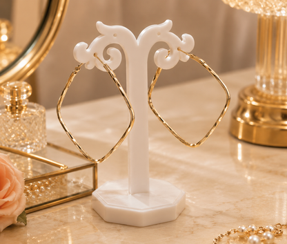 Square Steel Hoop Earrings