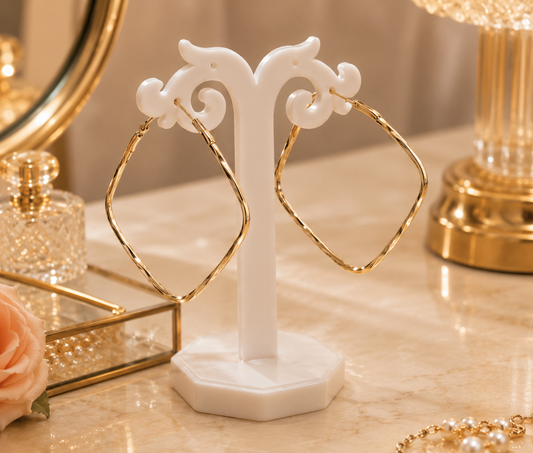 Square Steel Hoop Earrings