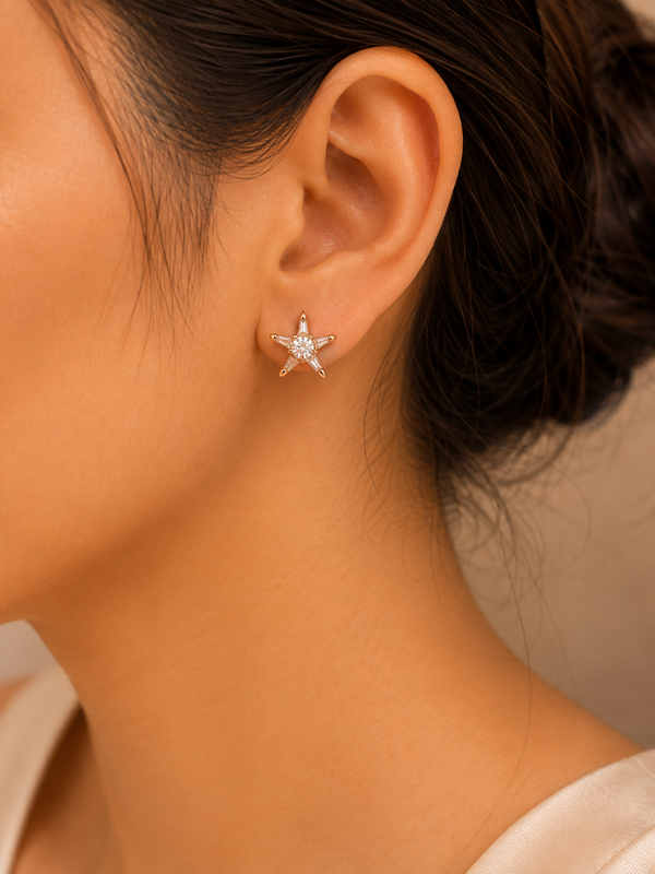 Crystal Star Stud Earrings