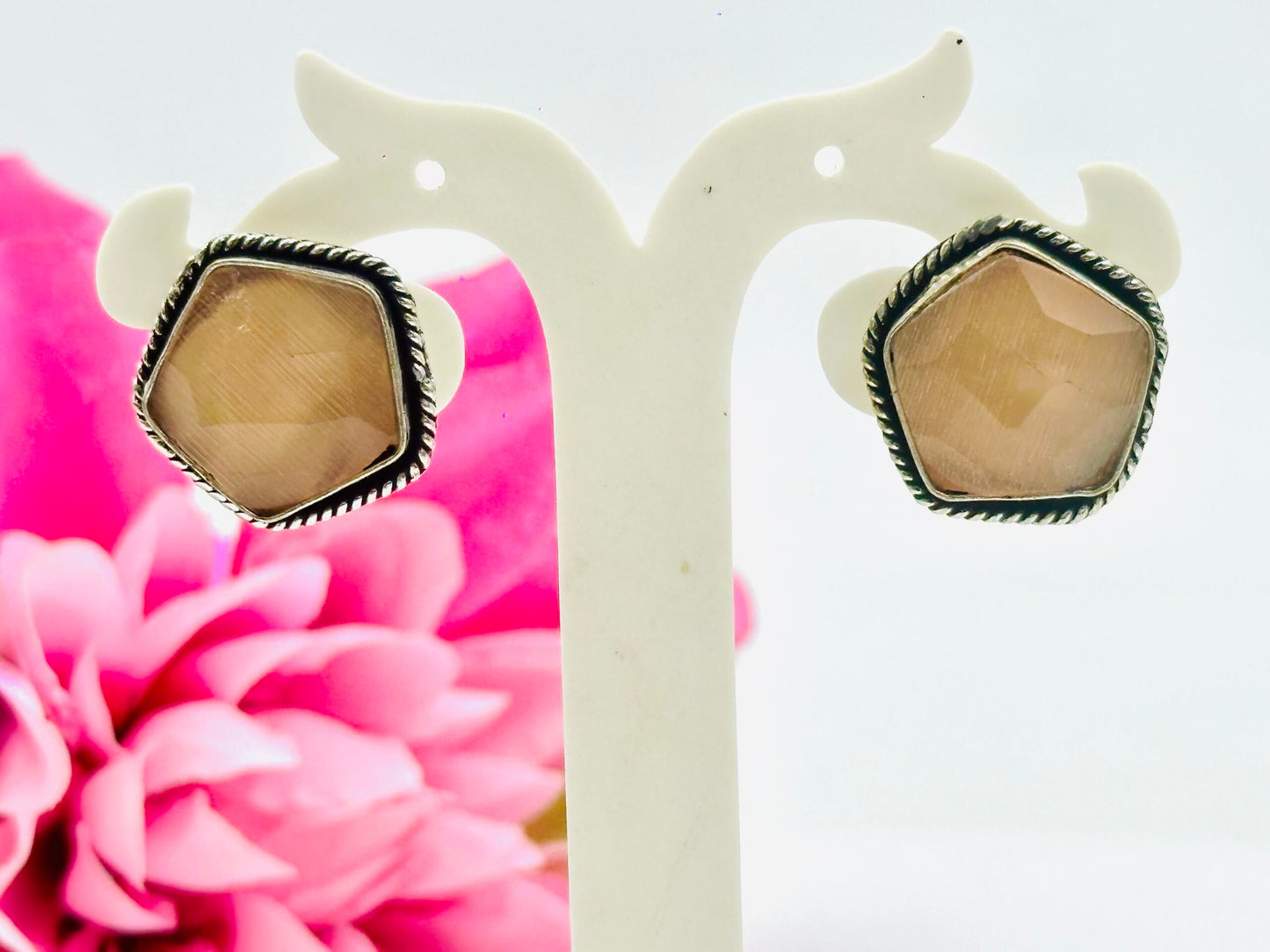 Oxidised Stone Studs