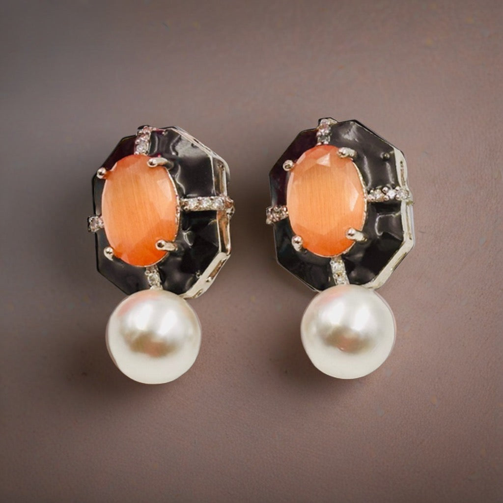 Myrah Elegant Stone & Pearl Earring