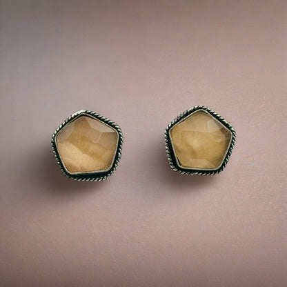 Oxidised Stone Studs
