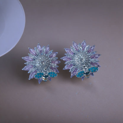 Pink Honeybee Glass Earrings