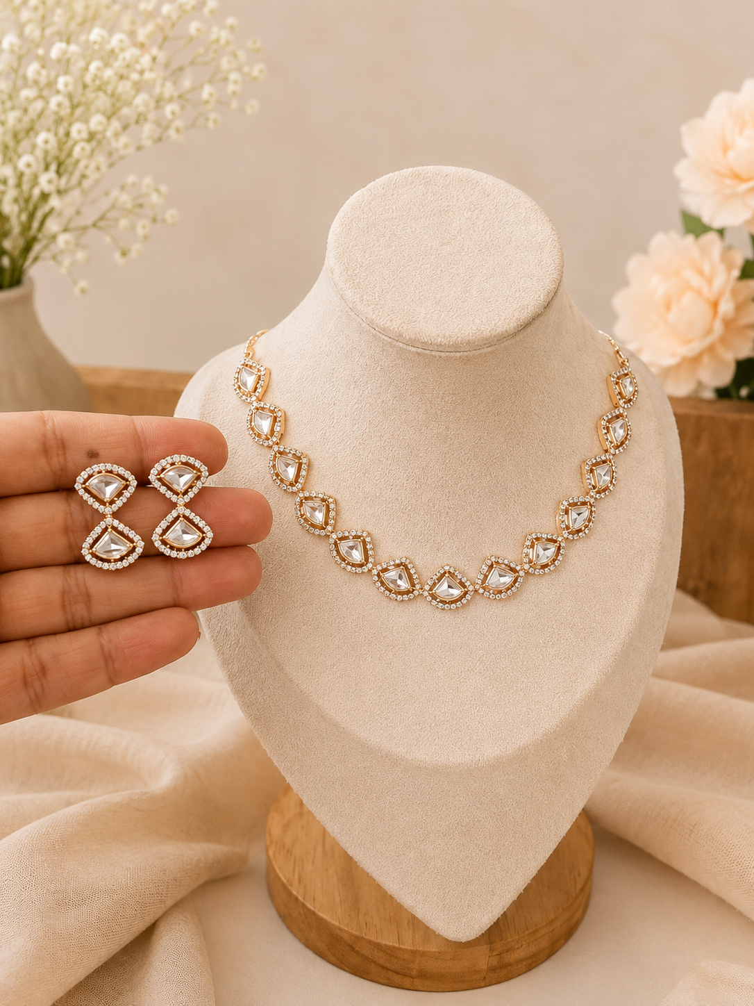 Kundan Petal Necklace Set