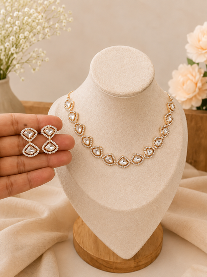 Kundan Petal Necklace Set