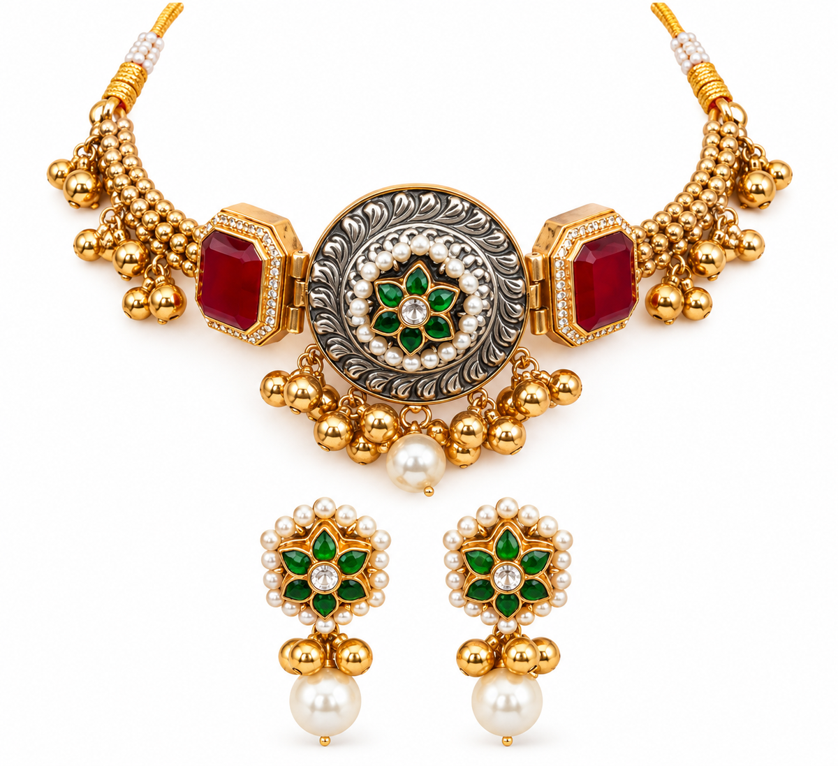 Meenakari Antique Choker Set