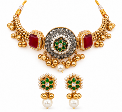 Meenakari Antique Choker Set