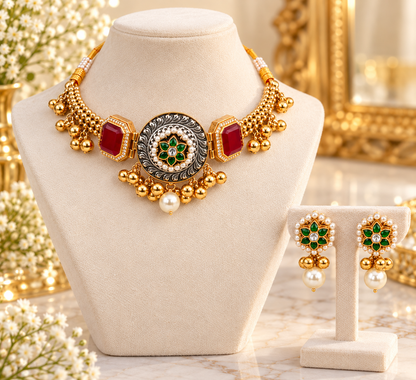 Meenakari Antique Choker Set