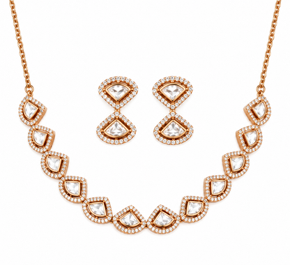 Kundan Style Chain Necklace Set