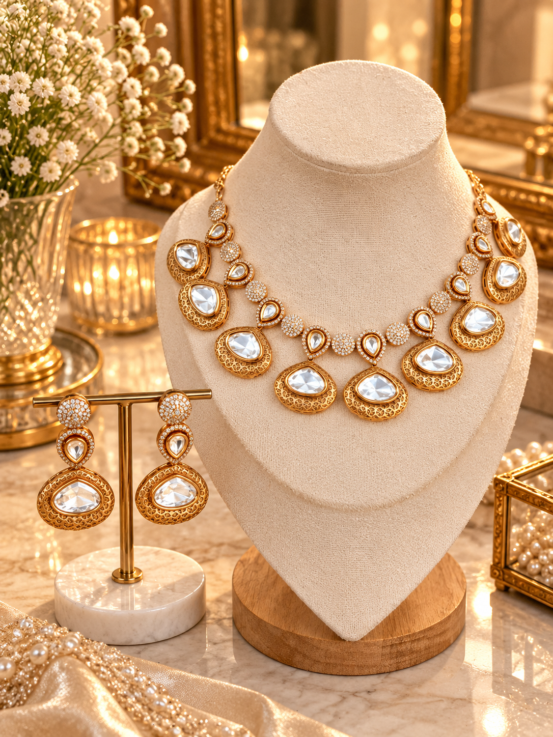 Kundan Stone Necklace Set