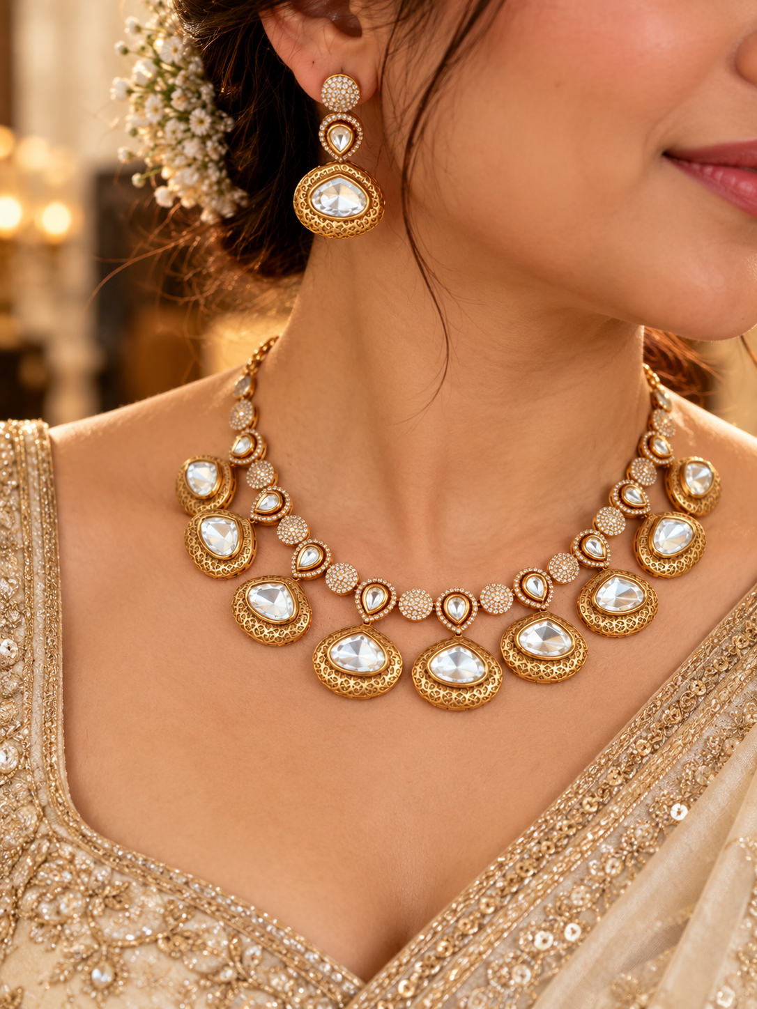 Kundan Stone Necklace Set