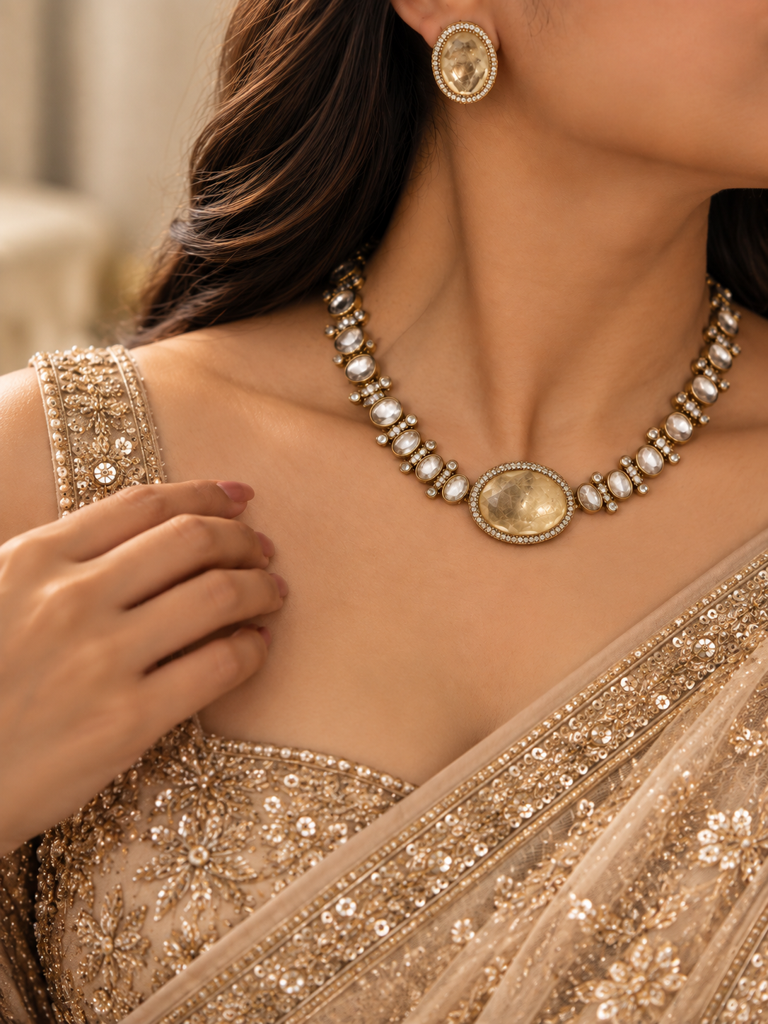 Antique Stone Choker Set