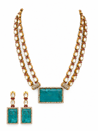 Turquoise Pendant Necklace Set
