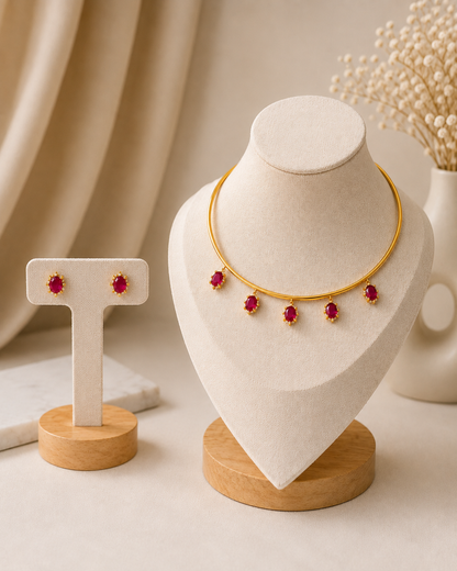 Ruby Drop Collar Set