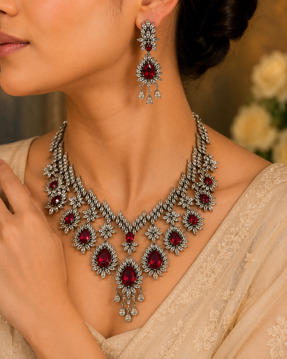 Ruby Floral Cascade Set