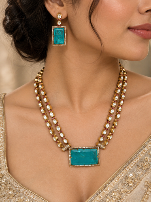 Turquoise Pendant Necklace Set