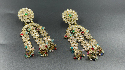 Polki Multicolor Bead Danglers
