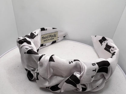 White Pleated Satin Hairband