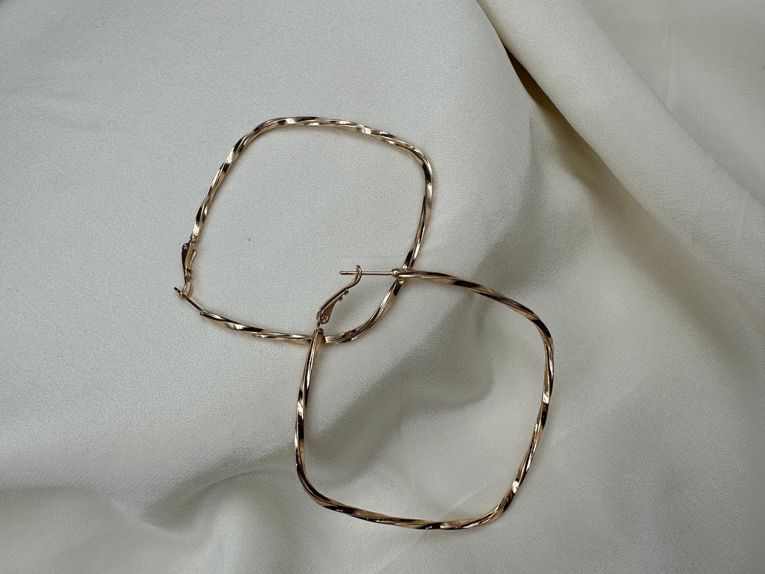 Square Steel Hoop Earrings