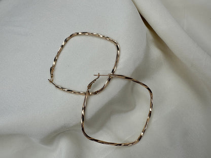 Square Steel Hoop Earrings