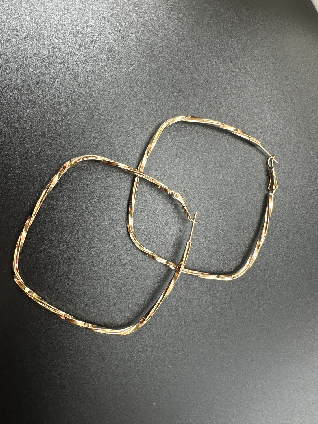 Square Steel Hoop Earrings