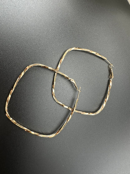 Square Steel Hoop Earrings
