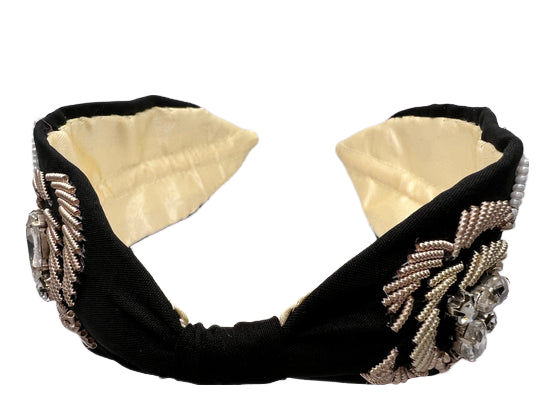 Black Zardozi Hairband