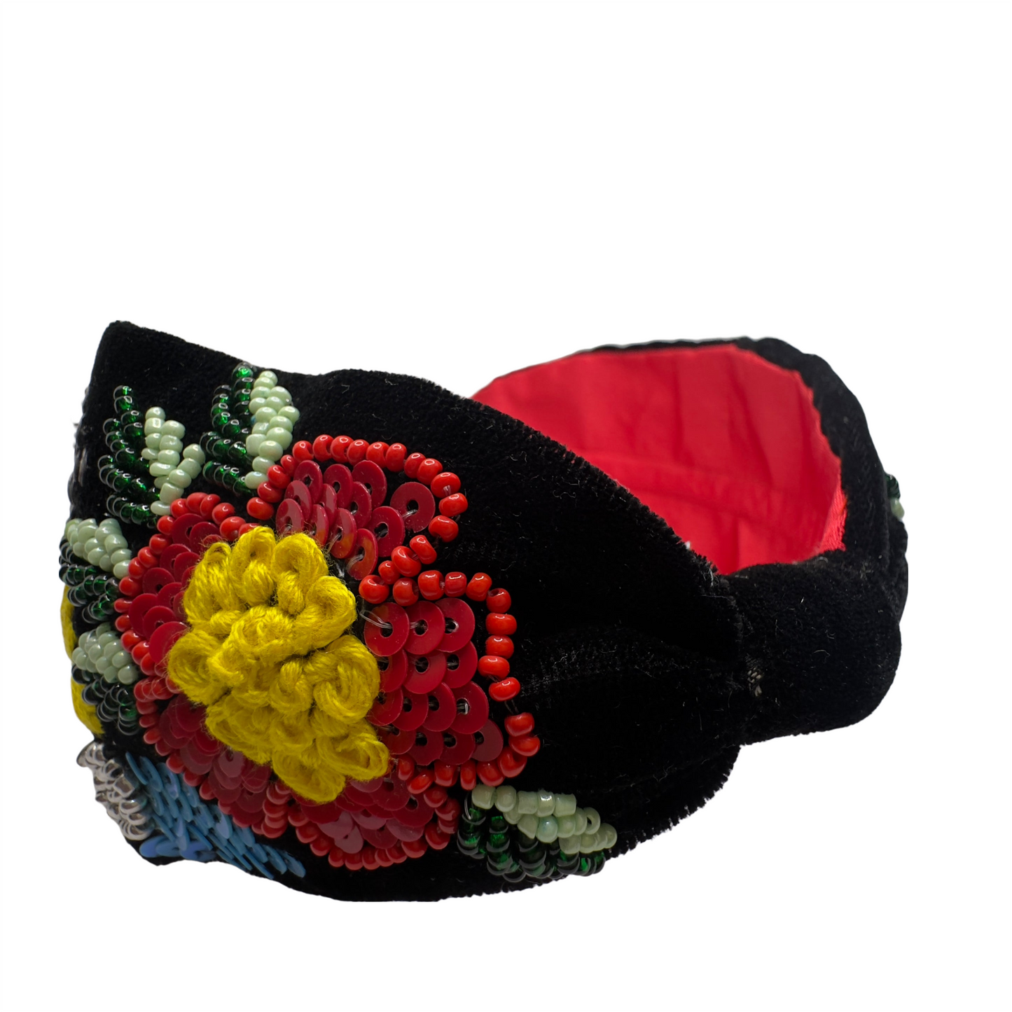 Black Red Beaded Hairband